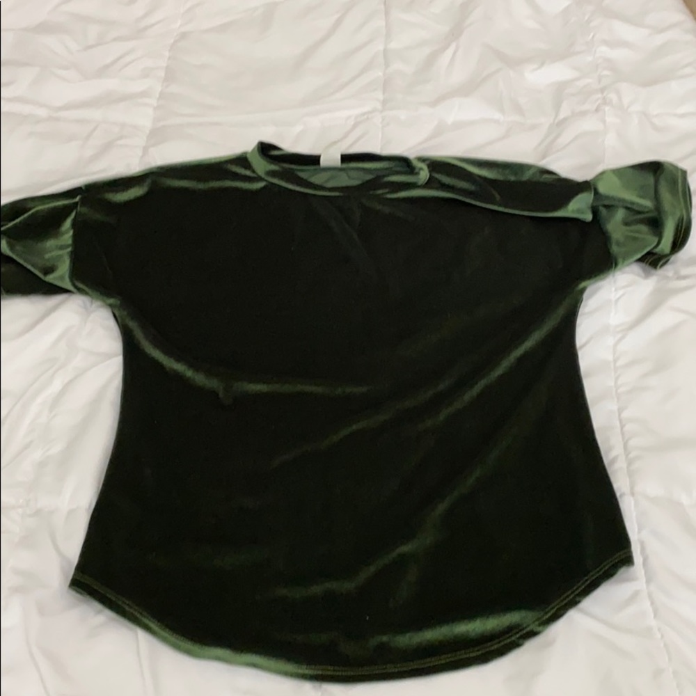 Green suede top